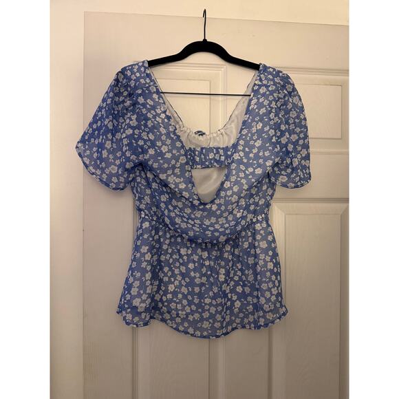 Blue Floral Shirt By Kaileigh Size Small - Picture 2 of 5